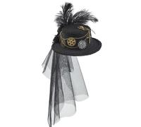 Cazqgoy Accessoires steampunk, chapeaux steampunk pour femmes, avec voile, chapeau punk victorien, chapeau de costume d'Halloween