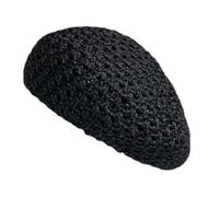 Cazqgoy Beret Chapeau de paille pour femme Chapeau d'été élégant et respirant pour femme Chapeau d'artiste en paille tissée, Noir , L