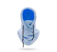 Cazqgoy Cagoule d'hiver en polaire thermique, unisexe, coupe-vent, masque de ski, couvre-visage, chapeau d'hiver multifonctionnel en polaire avec cache-cou, bleu lac, L