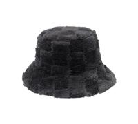 Cazqgoy Chapeau cloche d'hiver en fausse fourrure, Casquette de pêcheur en peluche, Chapeau de pêche pour femmes, Chapeau d'hiver, Chapeau cloche moelleux, gris, L
