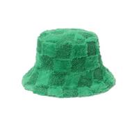 Cazqgoy Chapeau cloche d'hiver en fausse fourrure, chapeau de pêcheur en peluche, chapeau de pêche pour femme, chapeau d'hiver, Vert, L