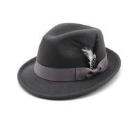Cazqgoy Chapeau de costume pour la fête de la bière avec plume pour homme (gris foncé)