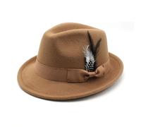 Cazqgoy Chapeau de costume pour la fête de la bière avec plume pour homme (Kaki)