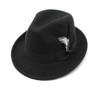 Cazqgoy Chapeau de costume pour la fête de la bière avec plume pour homme (noir)