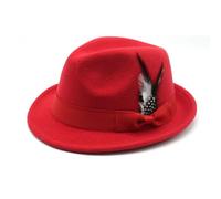 Cazqgoy Chapeau de costume pour la fête de la bière avec plume pour homme (rouge)