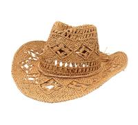 Cazqgoy Chapeau de cowboy chapeau de paille femmes hommes chapeau de cowboy occidental chapeau de cowgirl chapeaux panama chapeau western chapeau été chapeau de soleil chapeau de plage, kaki, L