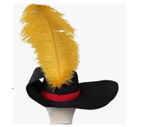 Cazqgoy Chapeau de fête de Noël noir à la mode Chapeau de célébration unisexe réglable avec plumes jaunes