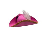 Cazqgoy Chapeau de pirate à trois cornes pour hommes et femmes, casquette de fête pirate, cosplay, Halloween, accessoires de costume (rose)