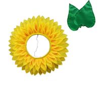 Cazqgoy Coiffe de tournesol, gants, coiffe de tournesol, bandeau à fleurs, chapeau, costume de fleur pour costumes de danse, capuche de tournesol (1)
