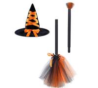 Cazqgoy Ensemble de chapeau de sorcière d'Halloween (orange)