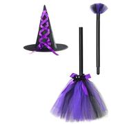 Cazqgoy Ensemble de chapeau de sorcière d'Halloween (violet)
