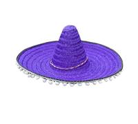 Cazqgoy Sombrero mexicain Chapeau de paille Sombrero Chapeau de fête (violet)