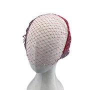 Cazqgoy Veil Chapeau bibi pour femme, bandeau en maille voile, bandeau en voile de cage à oiseaux, bibi de mariée, chapeau de fête de thé, coiffe de cocktail, chapeau bibi (rouge)