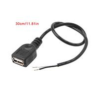 CAZSTYK 1Pc Haute Qualité USB 2.0 Prise Femelle 2 Broches 2 Fils Câble d'alimentation Cordon Connecteur Bricolage 30cm