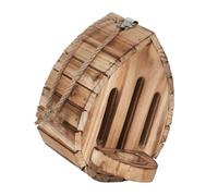 CAZSTYK Abri mangeoire, maison en corde de bois avec fentes d'entrée étroites et tasse d'alimentation pour jardin fleuri et arrière-cour, abri de pollinisateur, nichoir décoratif de jardin, corde