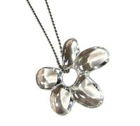 CAZSTYK Accessoire de Fleur de Chaîne | Collier Pendentif à Cinq Pétales, Breloque Aspect Verre, Bijoux Streetwear, Détail D ' Une Seule Pièce