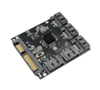 CAZSTYK Adaptateur d'extension SATA à 5 ports - Technologie multiplicateurs de ports - Transfert rapide - PCB - Adaptateur multiplicateur de ports SATA