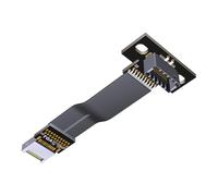 CAZSTYK Adaptateur interne USB 3.2 20 broches Gen 2 type E mâle vers femelle - Extension du panneau avant - Câble plat avec trou de vis type E mâle vers femelle