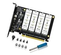 CAZSTYK Adaptateur NVMe 4 baies PCIe X16 transfert haute vitesse avec indicateurs LED pour professionnels
