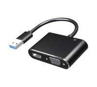 CAZSTYK Adaptateur vidéo USB 3.0 vers HDTV VGA facile à utiliser pour écran double connectivité pour systèmes informatiques double moniteur