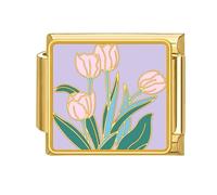 CAZSTYK Band Link Outil Sangle Lien Connecteur Fleur Thème Bande Attachement Acier Inoxydable Texture Fleur Block Charm, One Size, Comme décrit, Comme décrit.