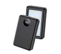 CAZSTYK Batterie rechargeable 18650 - Boîtier d'alimentation mobile - 10 W/22,5 W - Charge rapide - Lampe torche LED intégrée - Couvercle d'alimentation
