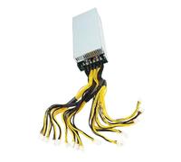 CAZSTYK Bloc d'alimentation minière 3600 W pour ordinateur de jeu vidéo - Faible bruit - 15 x 6 broches - Pour serveurs de jeu - Blanc