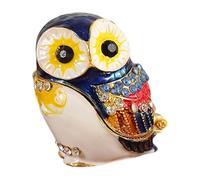 CAZSTYK Boîte à bijoux élégante en métal pour boucles d'oreilles en forme de hibou pour collier, bagues, étui à bijoux élégant en métal