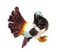 CAZSTYK Boîte à bijoux en métal en forme d'oiseau idéale pour bagues et boucles d'oreilles avec finition émaillée peinte à la main