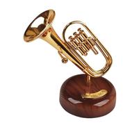 CAZSTYK Boîte à musique pour violon, boîte à musique à remonter avec base rotative, mini répliques d'instrument de musique, décoration de bureau