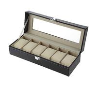 CAZSTYK Boîte de rangement à 6 emplacements pour montres, bijoux, boucles d'oreilles, bracelets, chargeurs, bijoux, montres, rangement de voyage