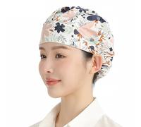 CAZSTYK Bonnet de cuisine moderne pour protéger les cheveux de la graisse - Convient pour les femmes - Chapeau de travail tendance à motif floral, Fleurs de cerisier tombantes, 5-6