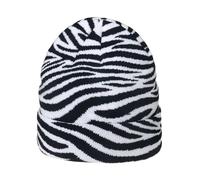 CAZSTYK Bonnet d'Halloween unisexe en tricot au crochet pour fête, vacances, hiver, motif vache, Zébré, 5-6