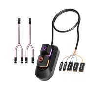 CAZSTYK Bouton de réinitialisation d'alimentation externe lumineux pour PC de bureau avec compatibilité universelle Câble répartiteur d'appareils multiples commutateurs d'ordinateur