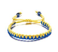 CAZSTYK Bracelet jonc tressé bleu et jaune avec drapeau bleu et jaune pour femme, One Size, Comme décrit