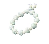 CAZSTYK Breloque élégante en forme de patte de chat pour femmes, étudiants, perles en céramique, bracelet élastique confortable, accessoire de mode, chaîne de main étudiante amie, One Size, Comme