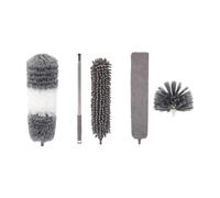 CAZSTYK Brosse de plafond professionnelle avec tige télescopique - Poignée ergonomique - Brosse de nettoyage en microfibre pour plafond et coin - Brosse extensible