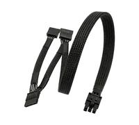 CAZSTYK Câble répartiteur d'alimentation 6 broches vers 3SATA 18 AWG avec isolation en PVC 50 + 15 + 15 cm Noir