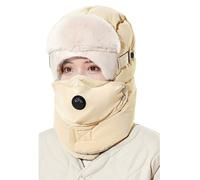 CAZSTYK Cache-oreilles d'hiver chaud avec couvre-visage et lunettes coupe-vent pour le patinage, le ski, les activités de plein air en hiver pour le snowboard par temps froid