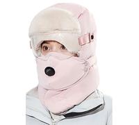 CAZSTYK Cache-oreilles d'hiver chaud avec couvre-visage et lunettes coupe-vent pour le patinage, le ski, les activités de plein air en hiver pour le snowboard par temps froid