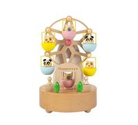 CAZSTYK Carrousel de boîte à musique en bois avec mécanisme de remontage