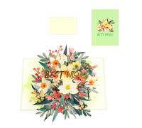 CAZSTYK Carte de fleurs colorées 3D avec enveloppe | Carte de vœux pliable faite à la main pour les anniversaires d ’ invitation à la fête des mères