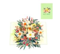 CAZSTYK Carte de fleurs colorées 3D pour invitation à une fête avec | Carte pliable faite à la main avec enveloppe pour anniversaires, mariages, carte de fleurs colorées 3D