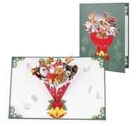 CAZSTYK Carte de vœux avec bouquet de poupées de Noël 3D avec | Carte de vœux de Festival faite à la main, carte postale pour ami avec enveloppe et carte d ' invitation
