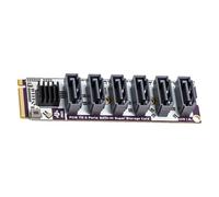 CAZSTYK Carte d'extension NVMe SATA3.0 de 6 Gbit/s offrant 6 ports et une solution de dissipation de la chaleur pour une intégration stable du NAS
