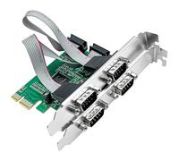 CAZSTYK Carte d'extension PCIe 4 ports PCIE vers industriel 9 broches RS232 Adaptateur convertisseur MCS9904 Chip Controller pour carte d'extension de port série de bureau