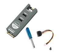 CAZSTYK Carte d'extension PCIe NVMe en aluminium avec double port 10G type E pour transferts rapides fichiers double adaptateur type E et USB C