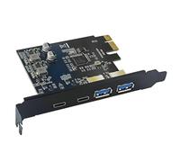 CAZSTYK Carte d'extension PCIE USB3.2 Gen1 Vitesse 5 Gbit/s avec 2 x USB A + 2 x Type C pour les professionnels nécessitant un port supplémentaire Adaptateur USB rapide