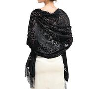 CAZSTYK Châle élégant pour femme pour robe de soirée, écharpe légère de style éthique pour invités de mariage ou demoiselle d'honneur, Noir , Taille unique