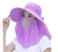 CAZSTYK Chapeau de soleil léger multicolore avec rabat pour randonnée, camping, pêche, unisexe avec châle, violet, Taille unique